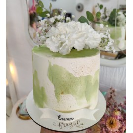 Tarta con flores y textura