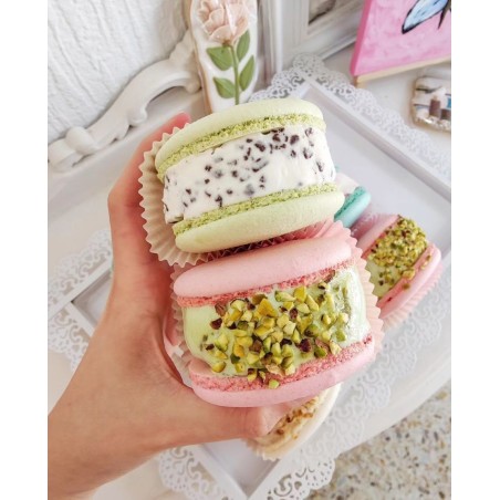 Macarons XXL rellenos con helado artesanal italiano.