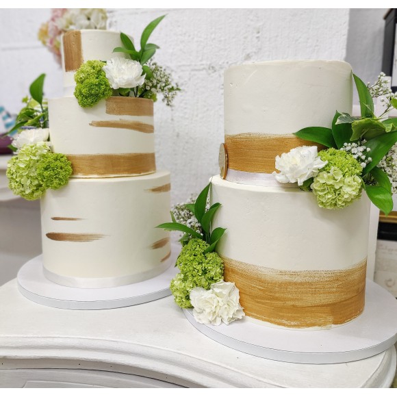Tartas de boda Blanco y Dorado