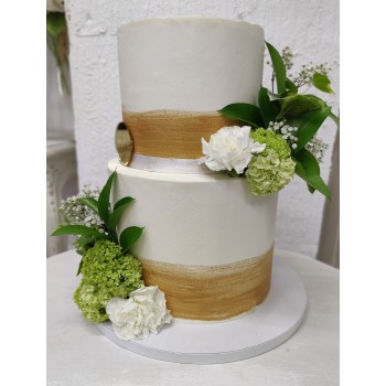 Tartas de boda Blanco y Dorado