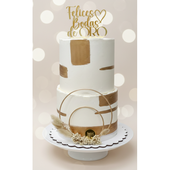 Tarta Bodas de Oro Blando y Dorado