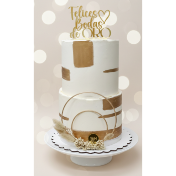 Tarta Bodas de Oro Blando y Dorado