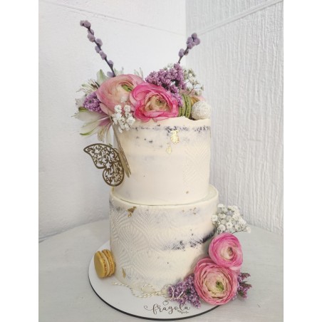 Tarta con flores